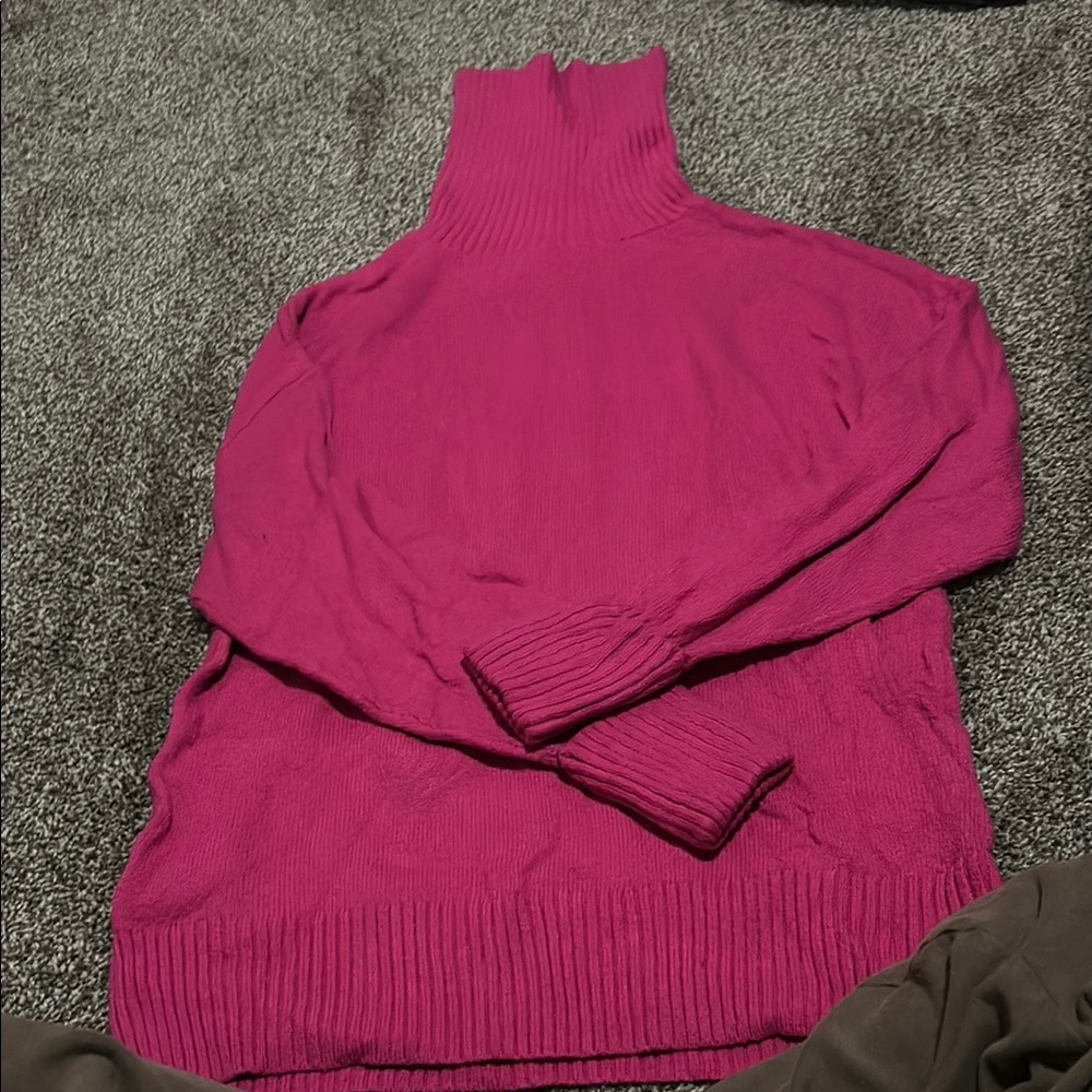 Women's Pink Turtleneck Sweater